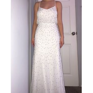 Adrianna Papell white beaded gown. US size 2!